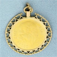 1959 Diez Pesos Gold Coin Pendant or Charm in 14k