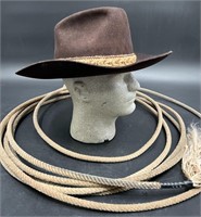 Vintage Trail Ridge Dynafelt Cowboy Hat & Lasso