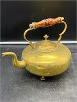BRASS FOOTED TEAPOT