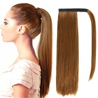 Gx 24in Straight Ponytail Extension  Light Brown