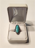 Navajo Sterling Silver & Turquoise Ring Size 5
