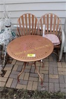 Yard table w/2 metal chairs