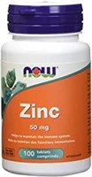 Sealed Now Foods Zinc Gluconate, 50mg, 100 Tablets