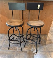2 Matching Industrial Style Bar Stools