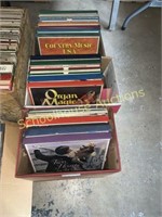 Vintage vinyl records in sleeves and collector