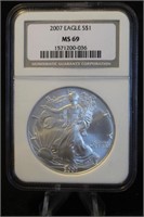 2007 Certified 1oz .999 Silver U.S. American Eagle