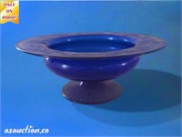 Beautiful cobalt blue compote bowl with grape