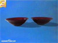 Two Ruby red Bowls 11 and 1/2 inches in diameter 3