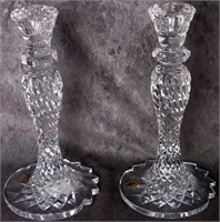 WATERFORD CRYSTAL SEA JEWEL CANDLE HOLDER PAIR