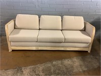 Sleeper Sofa W/Rattan Trim, 87in Long