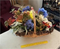Basket & Faux Flowers