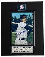 Joe DiMaggio Autographed Baseball Photograph