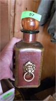 VINTAGE LEATHER WRAPPED DECANTER  (ITALY)