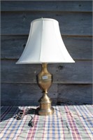 Vintage Brass Lamp & Cloth shade