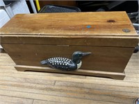 WOODEN BOX WITH LOON DECOR