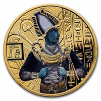 2023 1 Oz Silver Gilded Egyptian Gods: Osiris