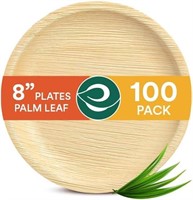 100% Compostable Round Palm Leaf Plates 8 inch