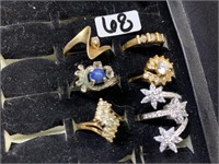 COSTUME JEWELRY-6 RINGS