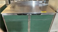Refrigerator, rolling prep table, not tested