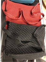Lot of 2 The Sak black woven purse and red Sonoma