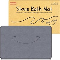 Stone Bath Mat - 23.5 x 15in Dark Gray