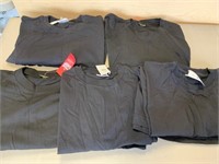 5 New Black T Shirts Sz XL