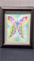 Framed Watercolor Of A Butterfly By Rosario Lopez