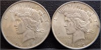 (2) 1922 Peace Silver Dollars - Coins