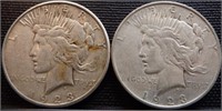 1923-S & 1923-D Peace Silver Dollars - Coins