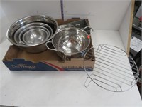 Stainless steel bowls and other items