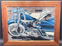 Framed 18x24” Harley Electra Glide Puzzle Art