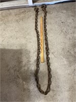 Heavy duty log chain with hooks on both ends.