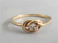 10kt Gold & Diamond "Love Knot" Ring