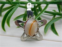 BANDED CARNELIAN STAR PENDANT ROCK STONE LAPIDARY