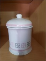 White/ Pink Covered Jar