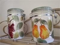 2pc Fruit Design Lidded Storage Jars