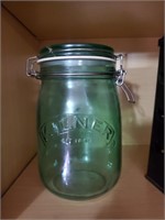Green Glass Canning/ Storage Jar
