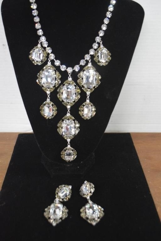 Statement Rhinestone Necklace & Earrings,Hallmark