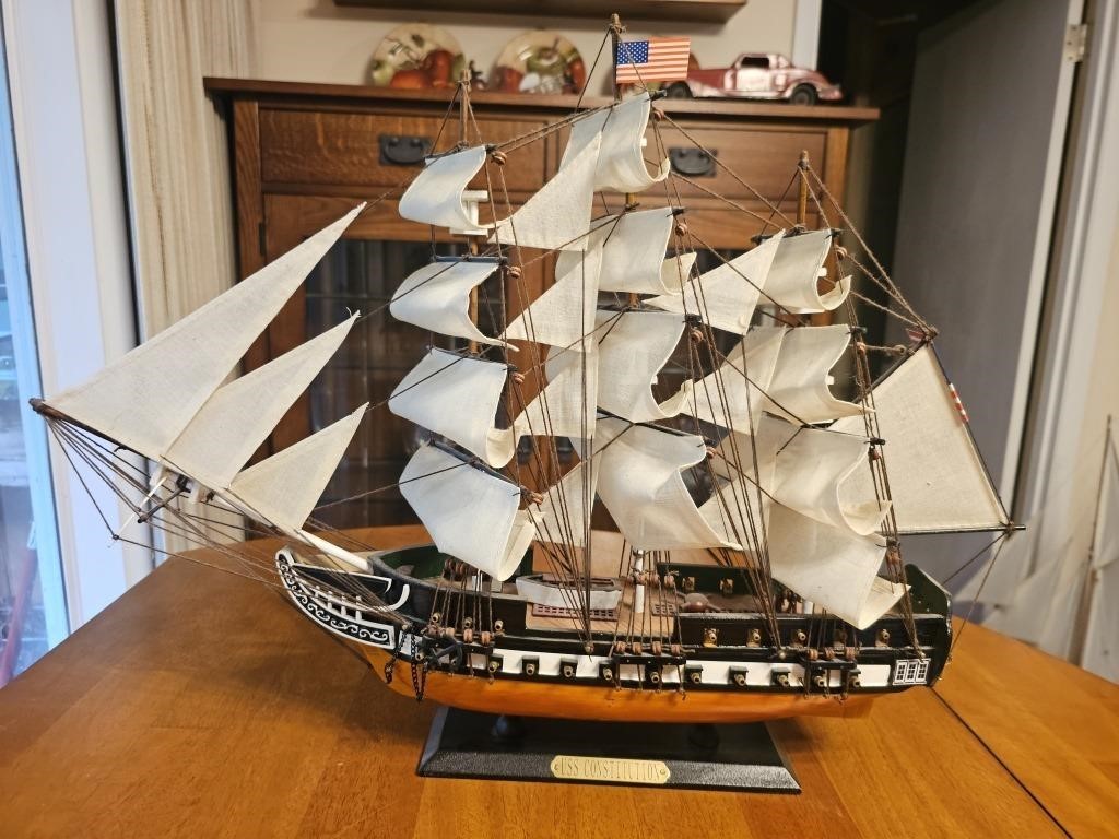 USS Constitution wooden model Sailing Ship. Boat