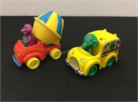 Two 1993 Barney Die Cast Cars