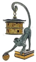 Maitland Smith Bronze Monkey Table Lamp
