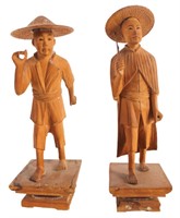 Pair of Japanese Soft Wood Figures