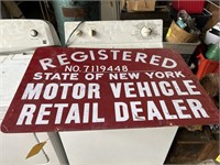 Motor Vehicle Dealer Sign