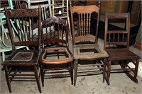 3 assorted chairs and rocker