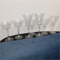 Antique crystal Andrielle Wine Goblets By Oneida