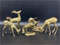 Vintage Brass Deer & Unicorn Figurines