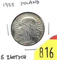 1933 Polish 5 zlotych