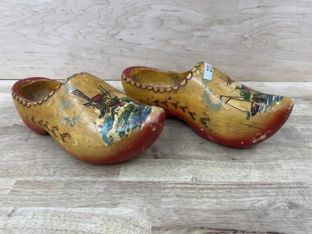 Pair of old wooden shoes