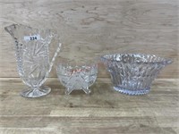Crystal bowl/ candy dish and pitcher