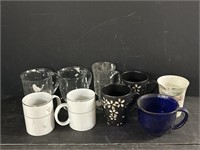 Assortment of 9 Coffee Cups